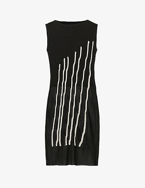 KEPLER: Contrast-stitch sleeveless knitted top