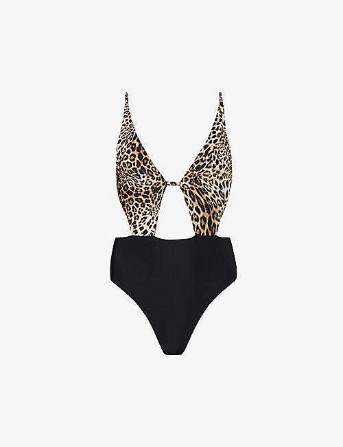ALLSAINTS: Petra Kiku leopard-print swimsuit