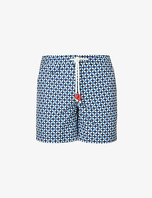 ORLEBAR BROWN: Standard mid-rise geometric-print swim shorts