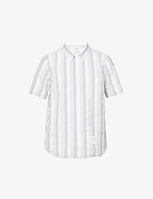 THOM BROWNE: Striped regular-fit cotton shirt