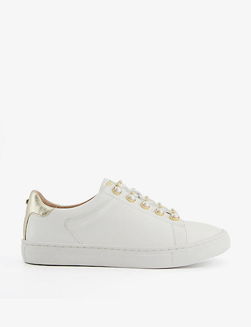 DUNE: Esteem embellished faux-leather trainers