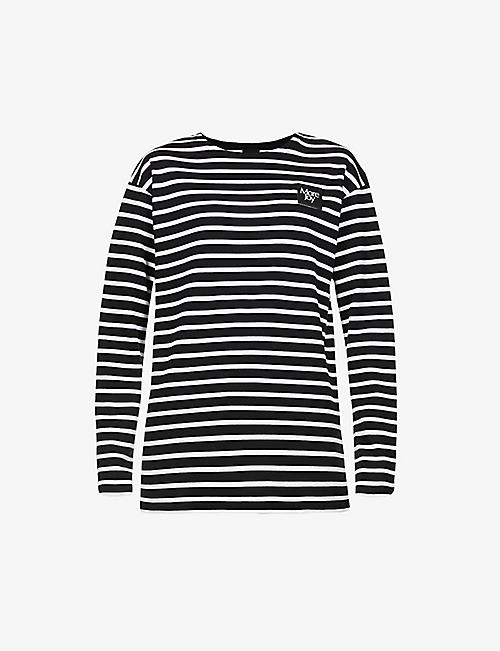 MORE JOY: Breton-stripe branded cotton-jersey top