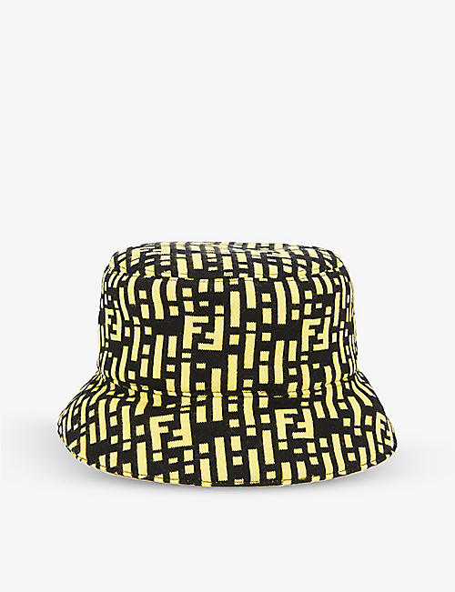 FENDI: Logo-embroidered curved-brim wool bucket hat
