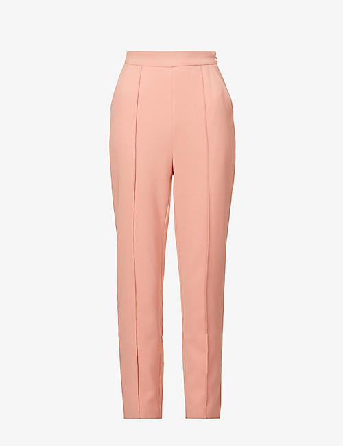 LAVISH ALICE: Pintuck high-rise stretch-crepe trousers