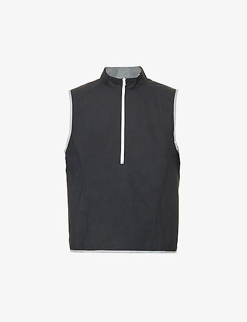 IVAN CLOTHING: Reversible half-zip organic-cotton vest