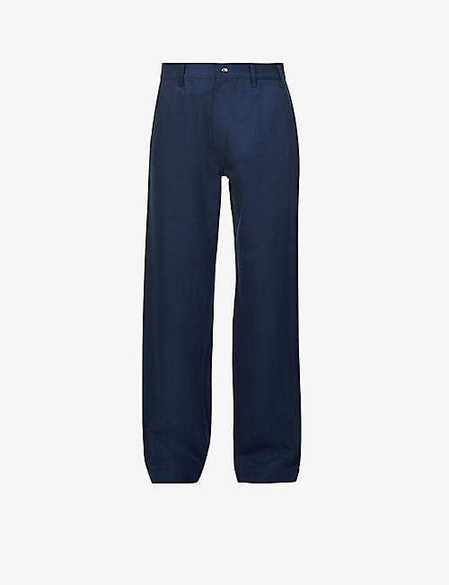 IVAN CLOTHING: Relaxed-fit straight-leg organic-cotton twill trousers