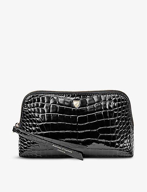 ASPINAL OF LONDON: Essential small croc-embossed leather case