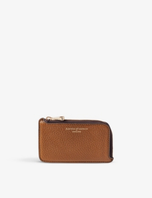 ASPINAL OF LONDON: Zipped leather coin and card holder