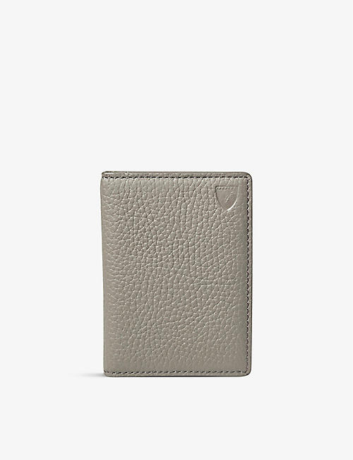 ASPINAL OF LONDON: Double-fold grained leather card holder
