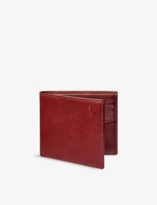 Aspinal Of London Mens Cognac Logo-embossed Leather Billfold Wallet