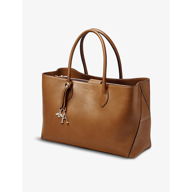 Shop Aspinal Of London Women's Tan London Large Leather Tote Bag