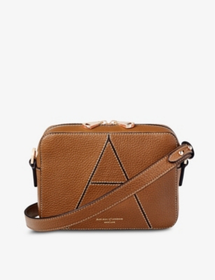 Aspinal Of London Womens Tan Camera A Leather Cross-body Bag