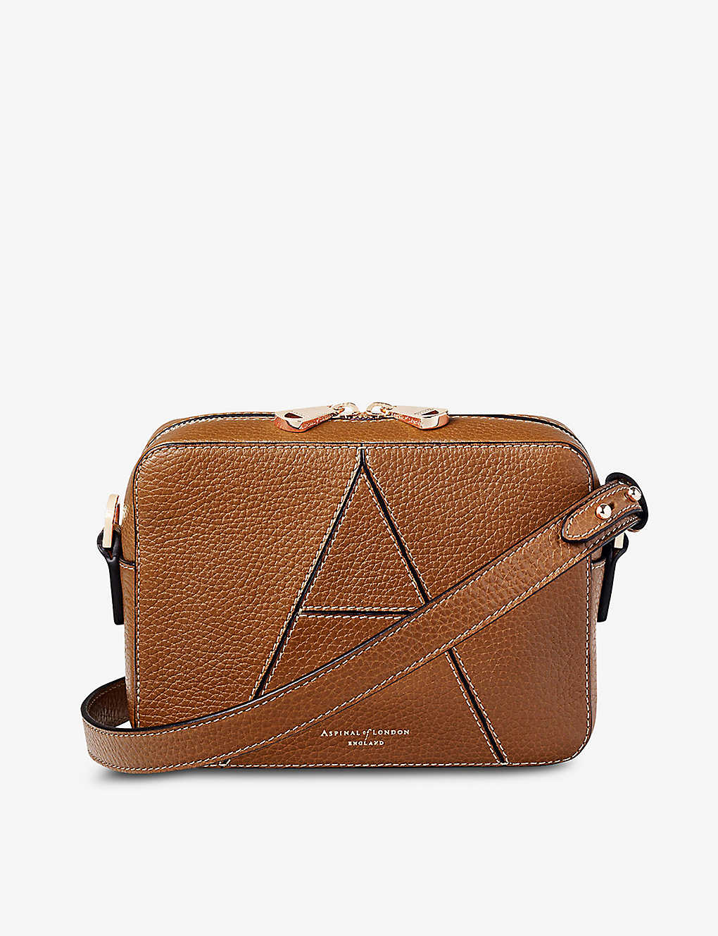 Aspinal Of London Womens Tan Camera A Leather Cross-body Bag