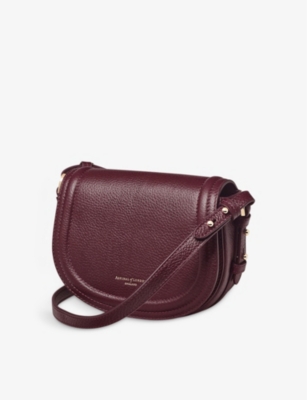 Aspinal Of London Womens Burgundy Stella Small Leather Satchel Bag In Burgundy