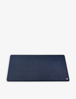 ASPINAL OF LONDON: Logo-embossed grained-leather mouse pad