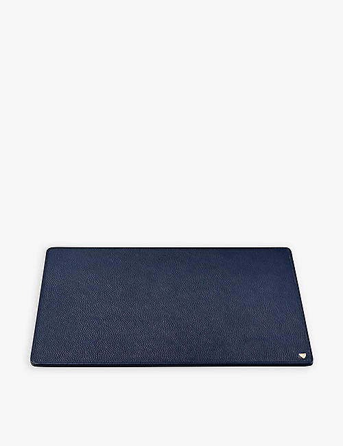 ASPINAL OF LONDON: Pebbled leather desk pad 37cm x 47cm