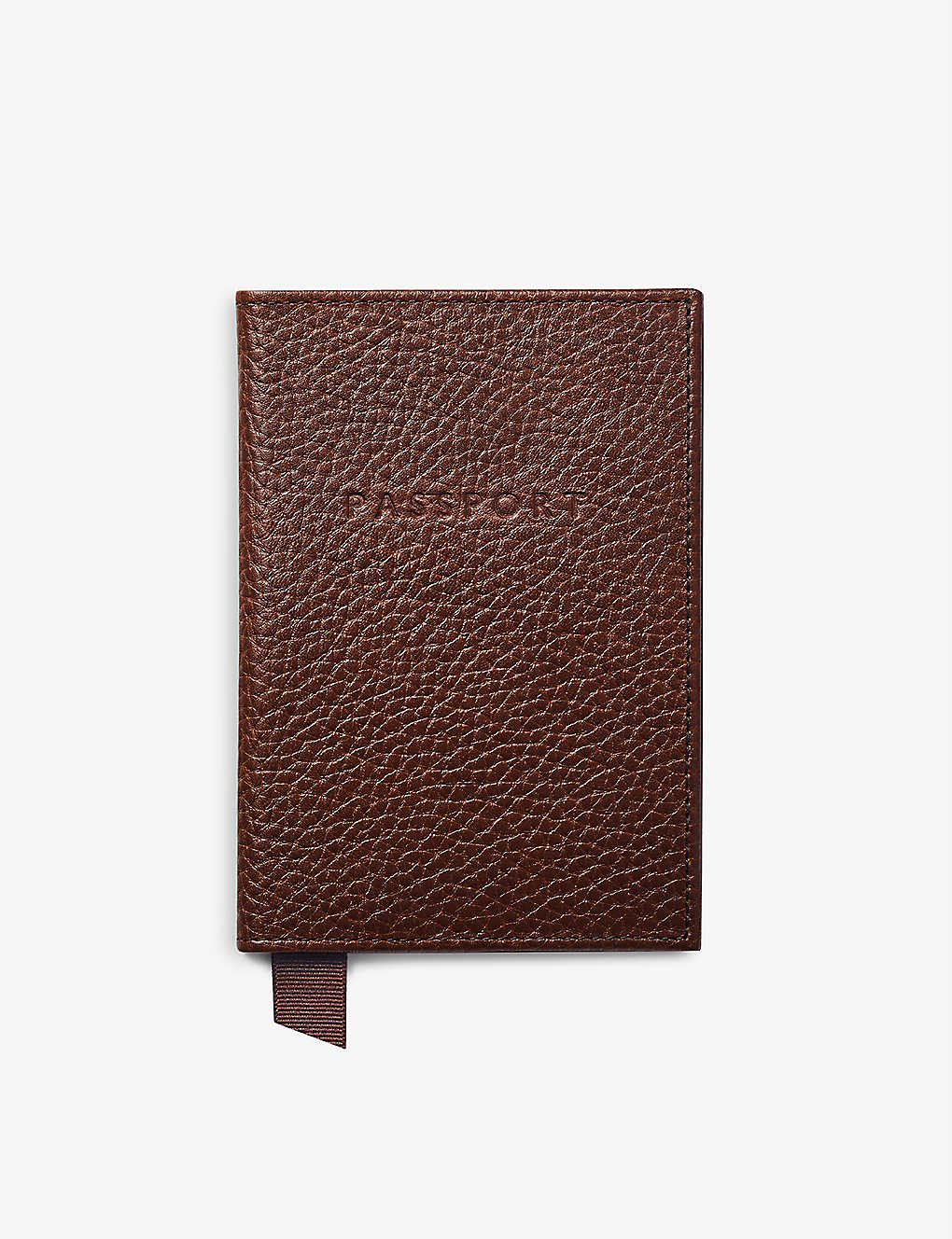 Aspinal Of London Tobacco Brand-debossed Grained-leather Passport Cover