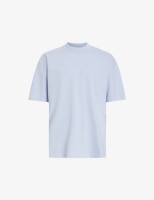 Shop Allsaints Men's Bethel Blue Isac Oversized Crewneck Cotton T-shirt