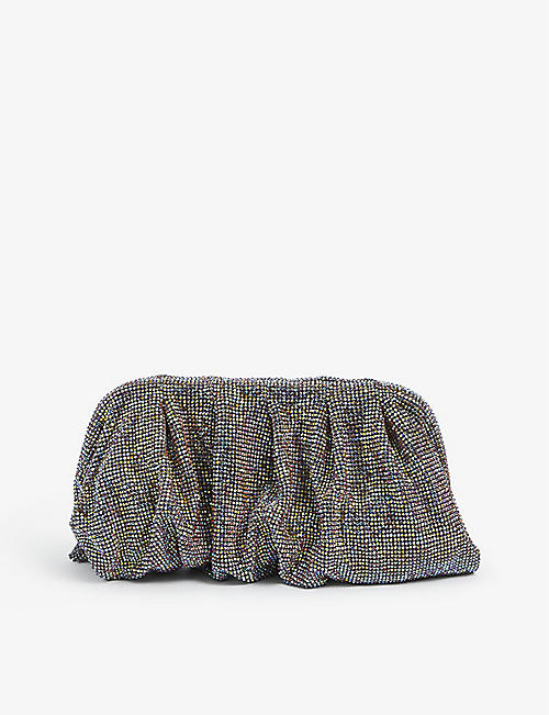 BENEDETTA BRUZZICHES: Venus La Grande rhinestone-embellished mesh clutch bag