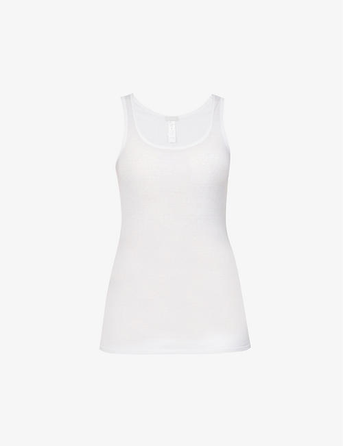 HANRO: Ultralight scoop-neck cotton-jersey top