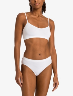Hanro Touch Feeling Cropped Stretch-jersey Bra In White