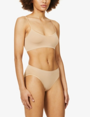 Hanro Touch Feeling Mid-rise Stretch-jersey Briefs In Beige