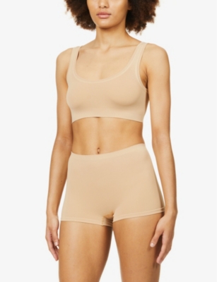 Hanro Womens Beige Touch Feeling Mid-rise Stretch-jersey Briefs In Beige