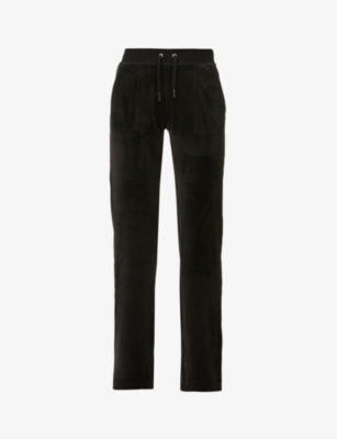 Juicy Couture Del Ray Straight-leg Mid-rise Velour Jogging Bottoms