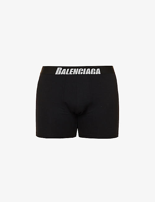 BALENCIAGA: Branded-waistband stretch-cotton boxers