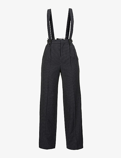 ISABEL MARANT: Jessica shoulder-strap woven trousers
