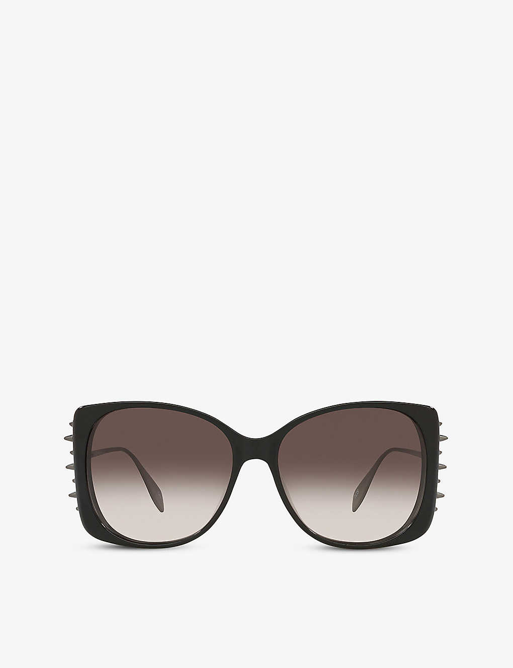 Shop Alexander Mcqueen Women's Black Am0340s Studded Sunglasses