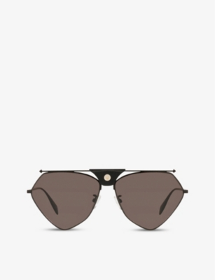 Alexander Mcqueen Am0317s Geometric Sunglasses In Black