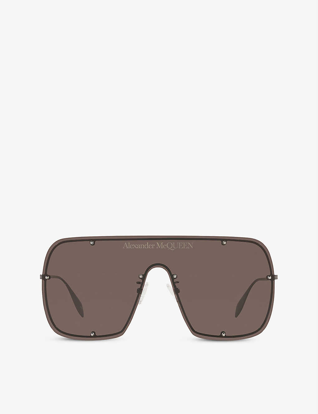 Alexander Mcqueen Am0362s Shield Sunglasses In Silver