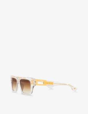 Shop Dita Women's Clear Dts407 Grandmaster-seven Rectangular-frame Acetate Sunglasses