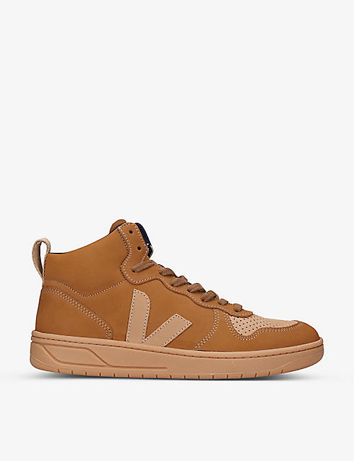 VEJA: Men's V-15 leather and suede high-top trainers