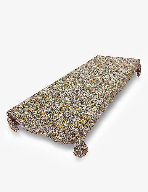 夏默和比绍普：大理石纹印花矩形亚麻桌布 165 厘米 x 300 厘米