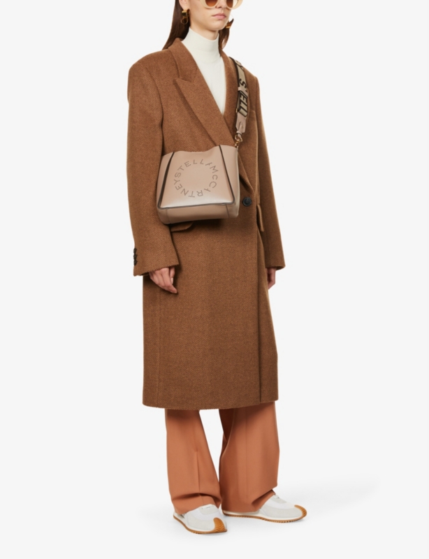 Circle logo faux-leather cross-body tote bag