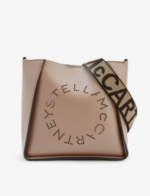 STELLA MCCARTNEY STELLA MCCARTNEY WOMENS MOSS CIRCLE LOGO FAUX-LEATHER CROSS-BODY TOTE BAG,50468950