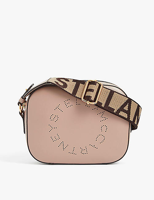 STELLA MCCARTNEY: Logo mini vegan-leather cross-body bag