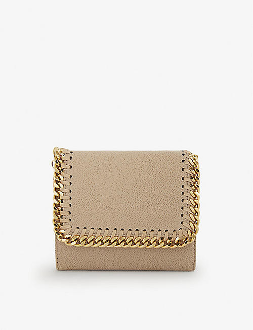 STELLA MCCARTNEY: Falabella small faux suede and leather wallet