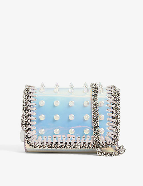 STELLA MCCARTNEY: Spike-embellished faux leather wallet on chain