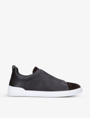 ERMENEGILDO ZEGNA - Triple stitch low-top leather trainers 