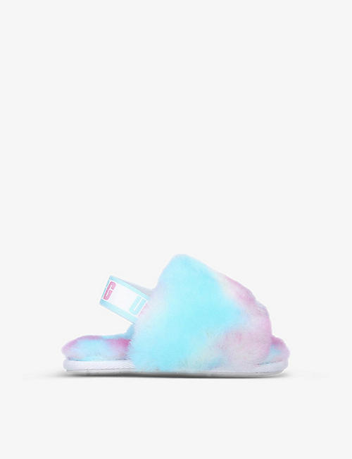 UGG: Fluff Yeah Pride faux-shearling sandals 2-6 years