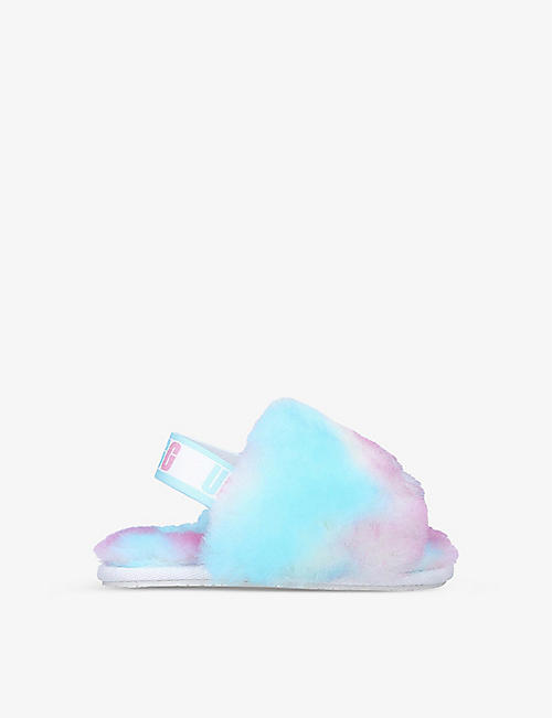 UGG: Fluff Yeah Pride faux-shearling sandals 6-12 months