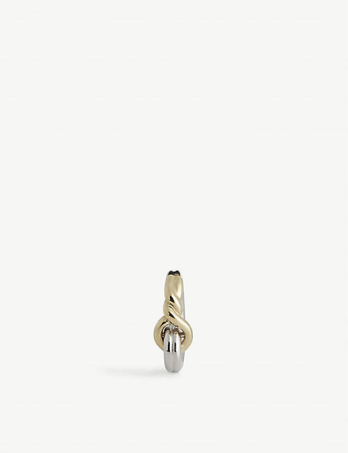 OTIUMBERG: Locked recycled 9ct yellow-gold and sterling-silver single huggie earring