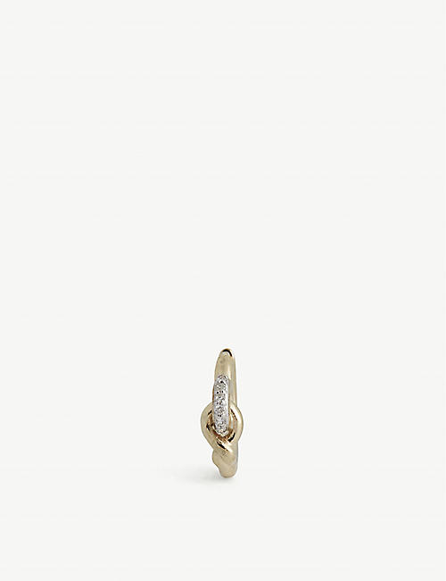 OTIUMBERG: Pave Locked 9ct recycled yellow gold and diamond earring
