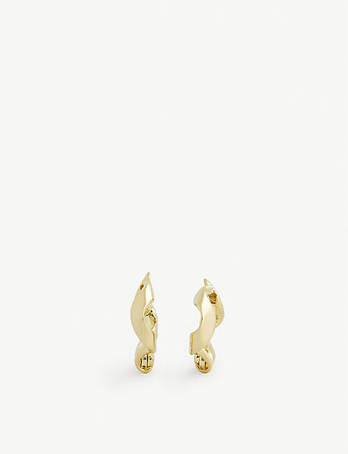 OTIUMBERG: Ribbon 14ct yellow gold-plated vermeil sterling-silver hoop earrings