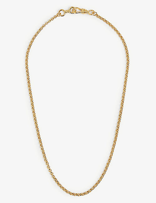 OTIUMBERG: Locked 9ct yellow gold-plated vermeil recycled sterling-silver necklace