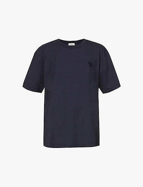 NANUSHKA: Reece logo-embroidered organic-cotton jersey T-shirt