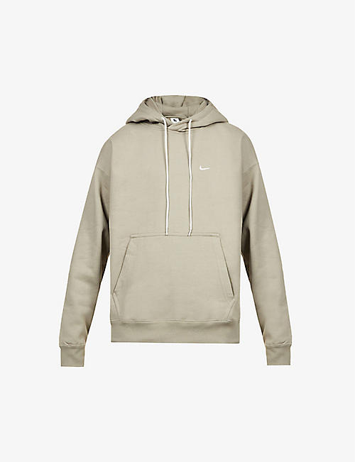 NIKE: Solo Swoosh logo-embroidered cotton-blend jersey hoody